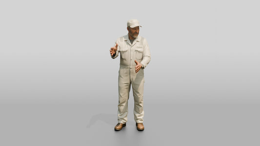 Construction Worker Man 85 - 3D character model, view 1
