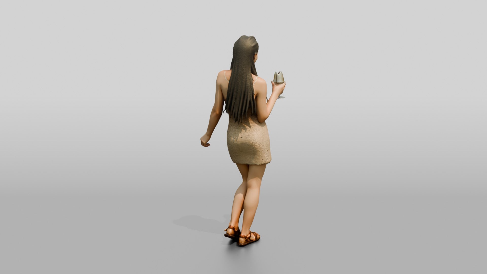 Woman with a Cocktail in a Short Dress