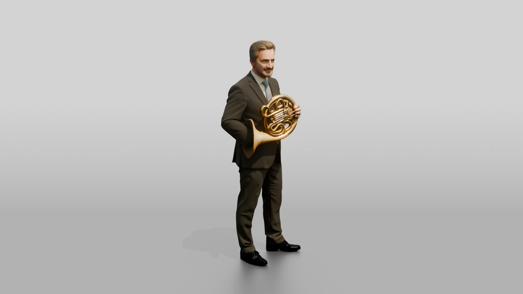 French Horn Player with Hand in Bell