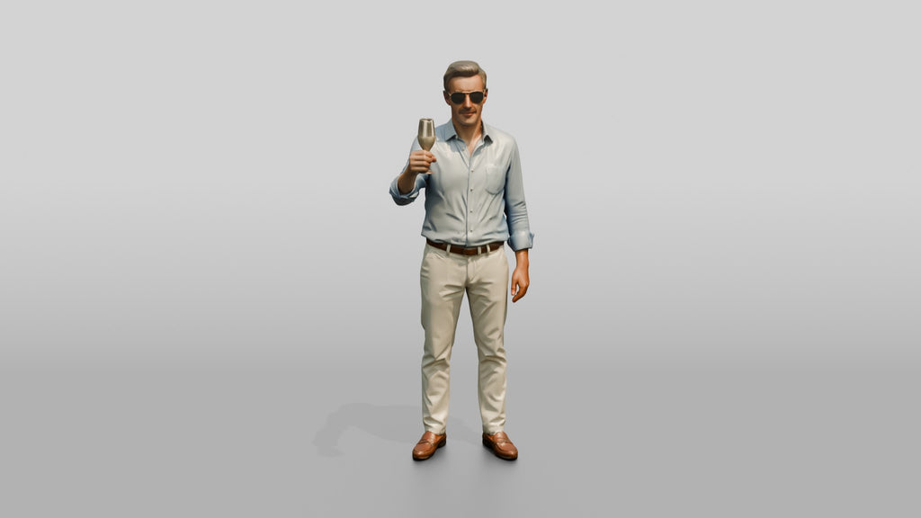 Relaxed Man with a Sunset Drink
