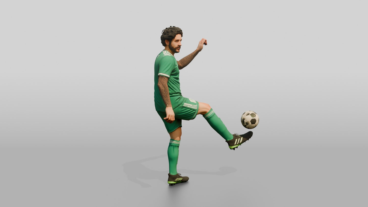 Soccer Player Juggling the Ball