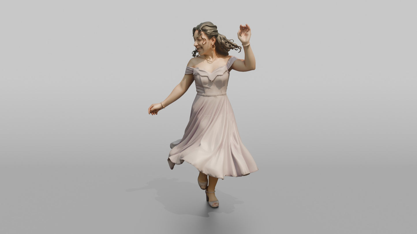 Wedding Guest Doing a Playful Salsa Step