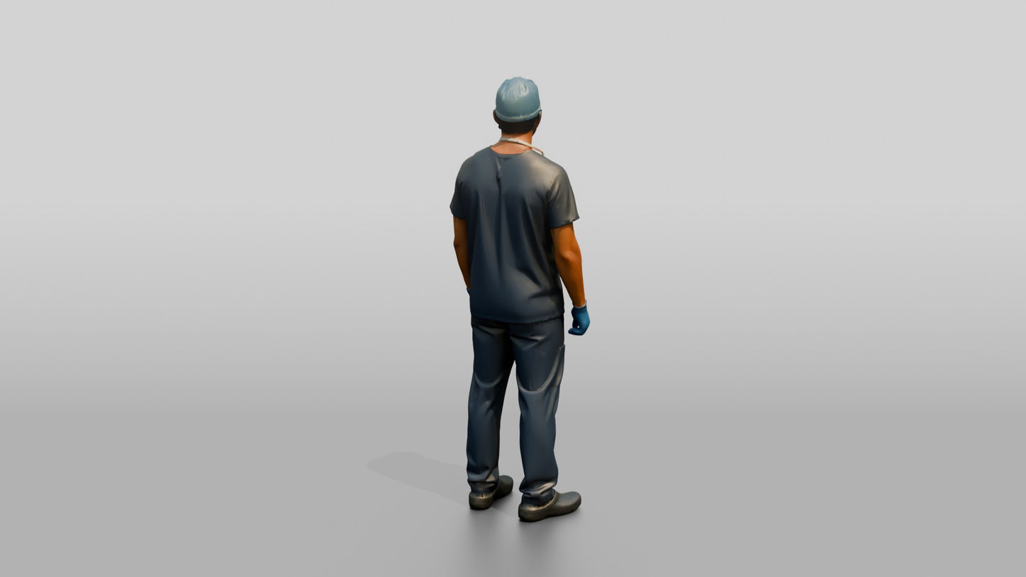 Young Hispanic Man Doctor Standing Straight