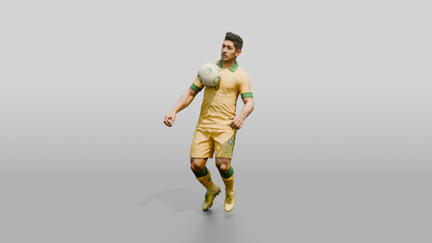 Soccer Player Controlling Ball on Chest