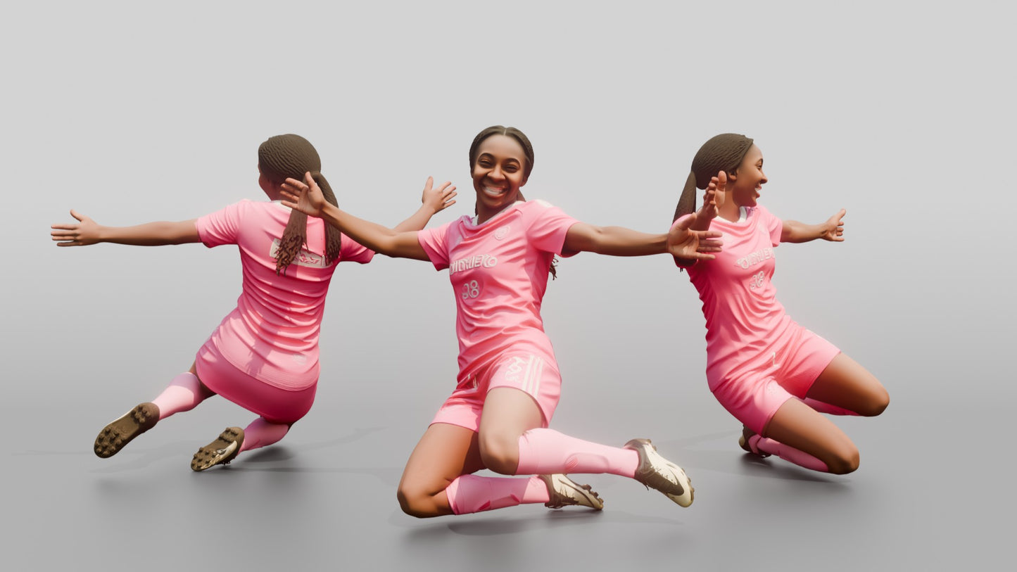 Soccer Player One-Knee Slide Celebration
