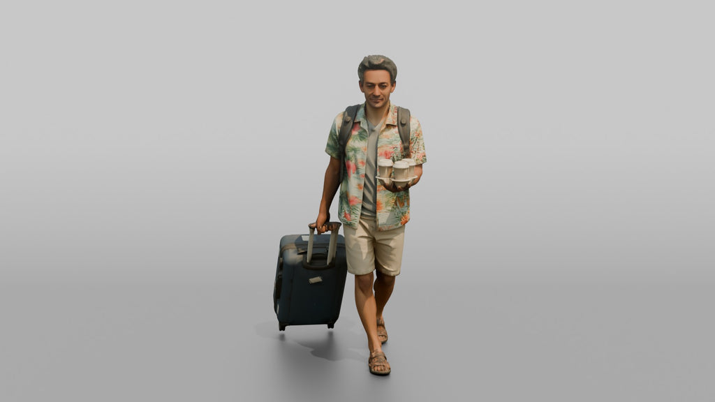 Traveler Carrying Coffee To The Gate
