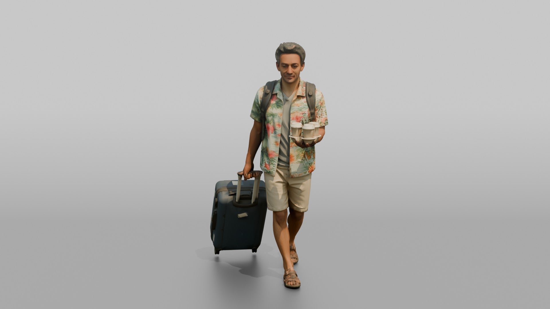 Traveler Carrying Coffee To The Gate