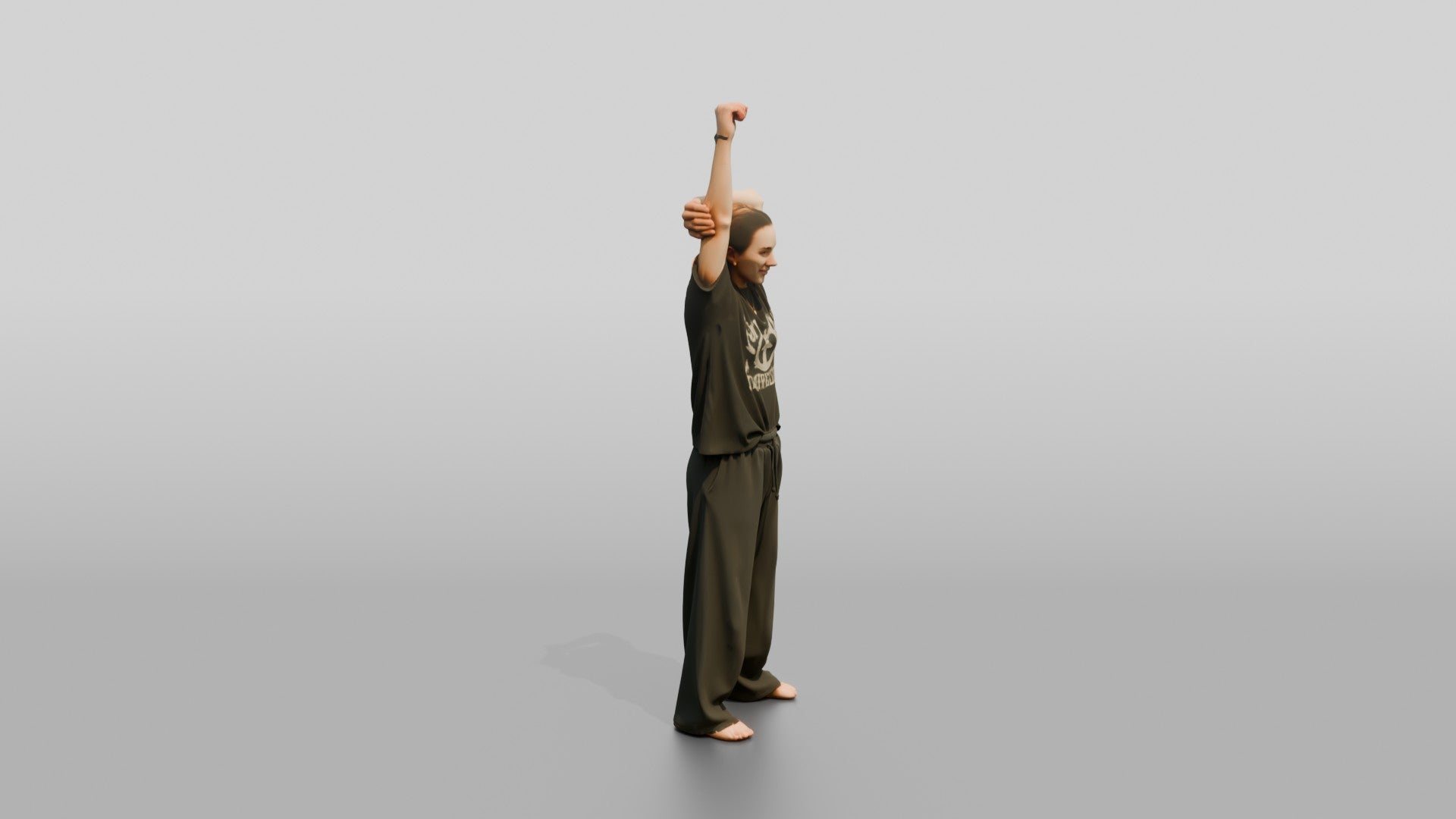 Woman Stretching Overhead Shoulder