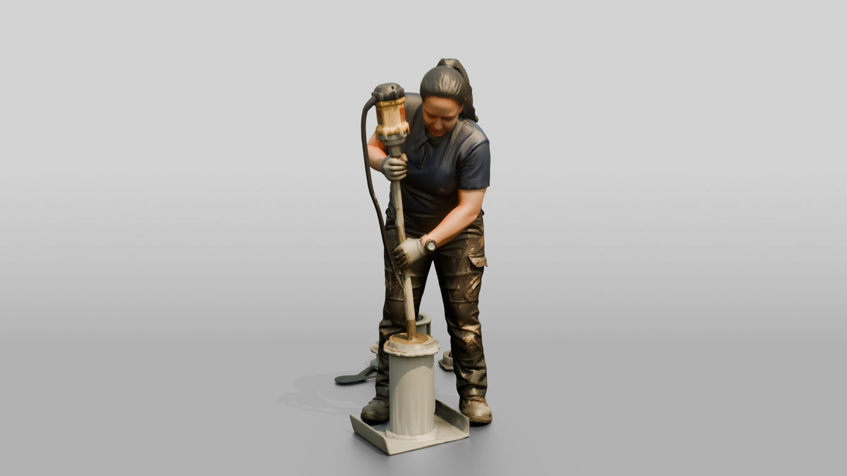Construction Worker Woman 69 - 3D character model, view 4