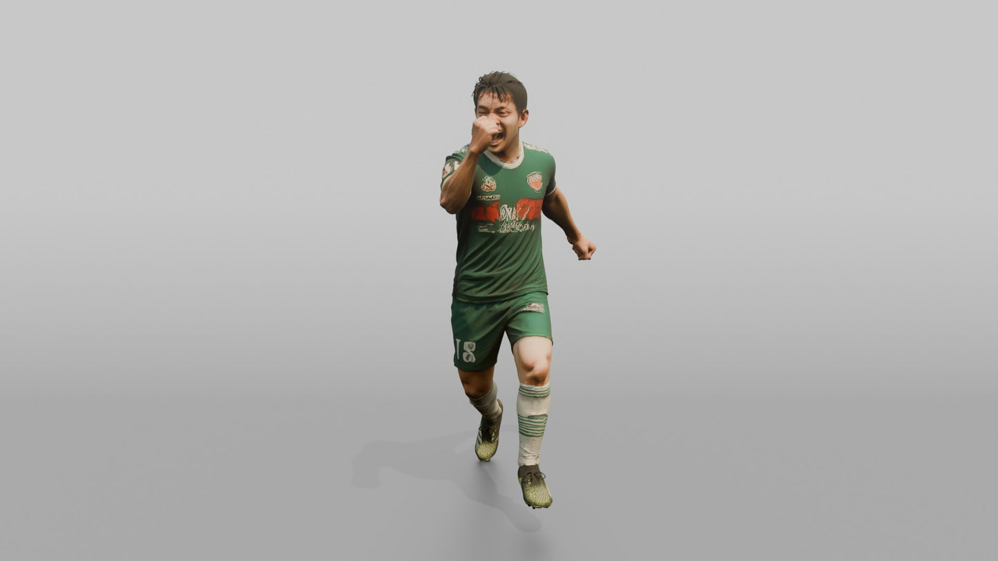 Japanese Player Pumping His Fist in Celebration
