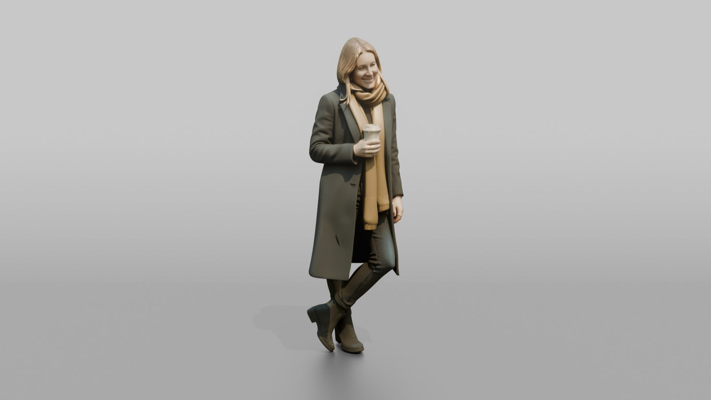 Scandinavian Woman Leaning Against a Shop Window