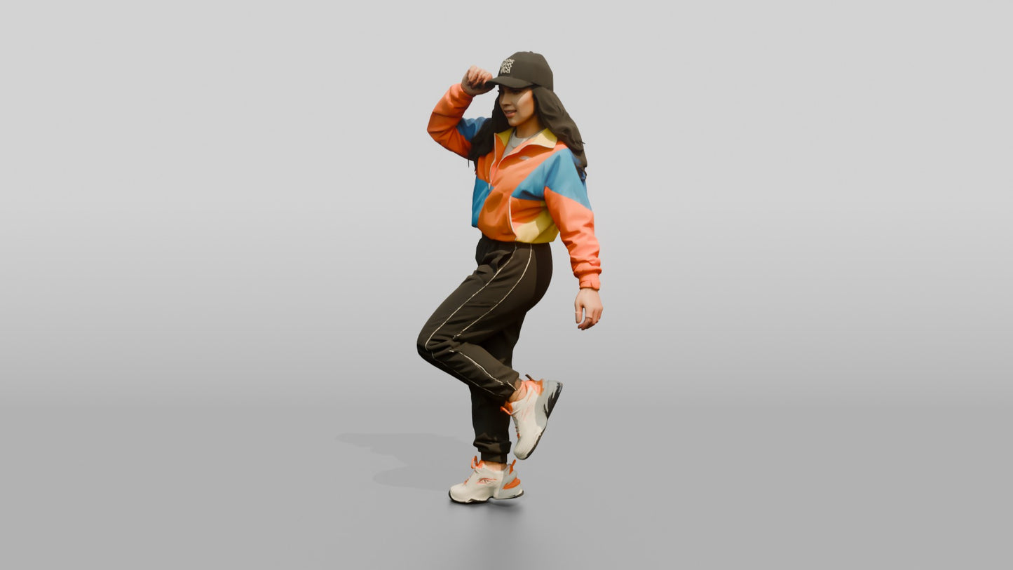 Latina Woman in Lightweight Windbreaker