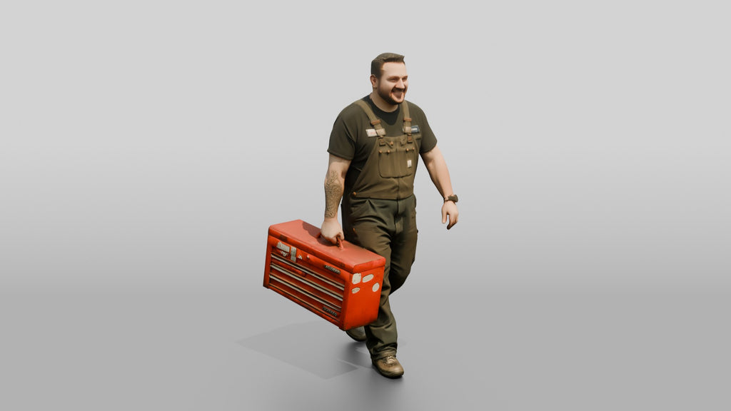 Mechanic Carrying a Toolbox