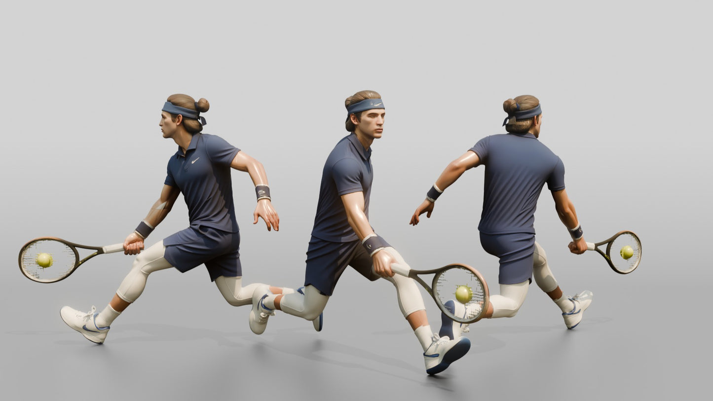 Male Tennis Player Twisting into a Backhand Slice