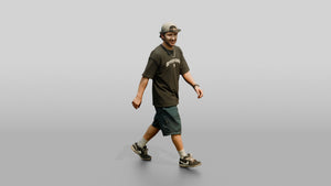 Latino Man Skating Down the Boardwalk - 3D character model, view 1