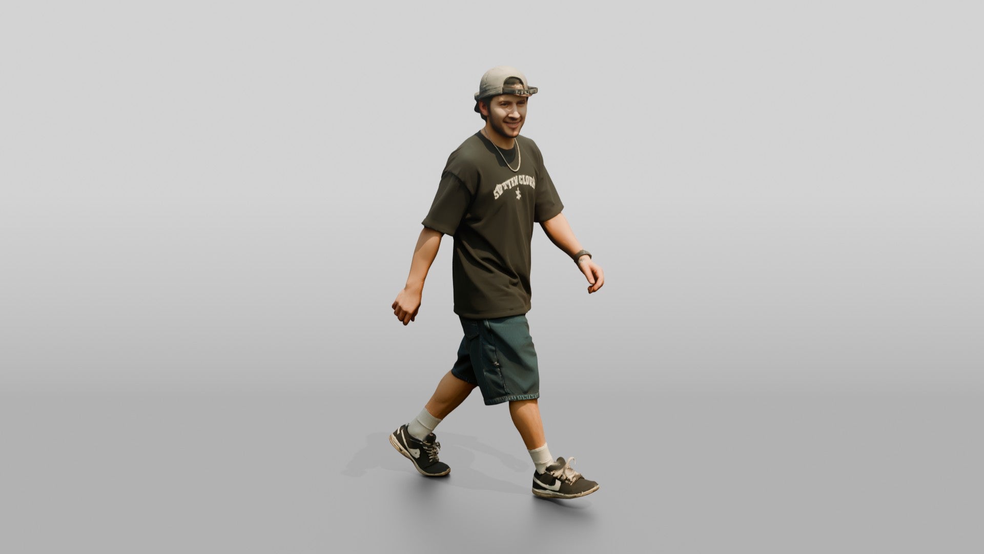 Latino Man Skating Down the Boardwalk