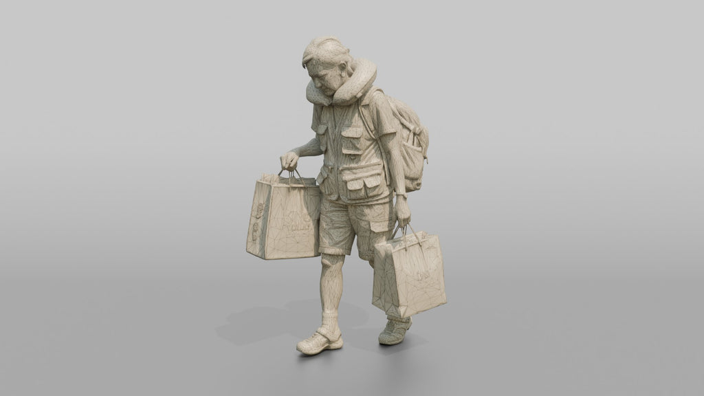 Traveler Browsing Duty-Free Shopping Bags