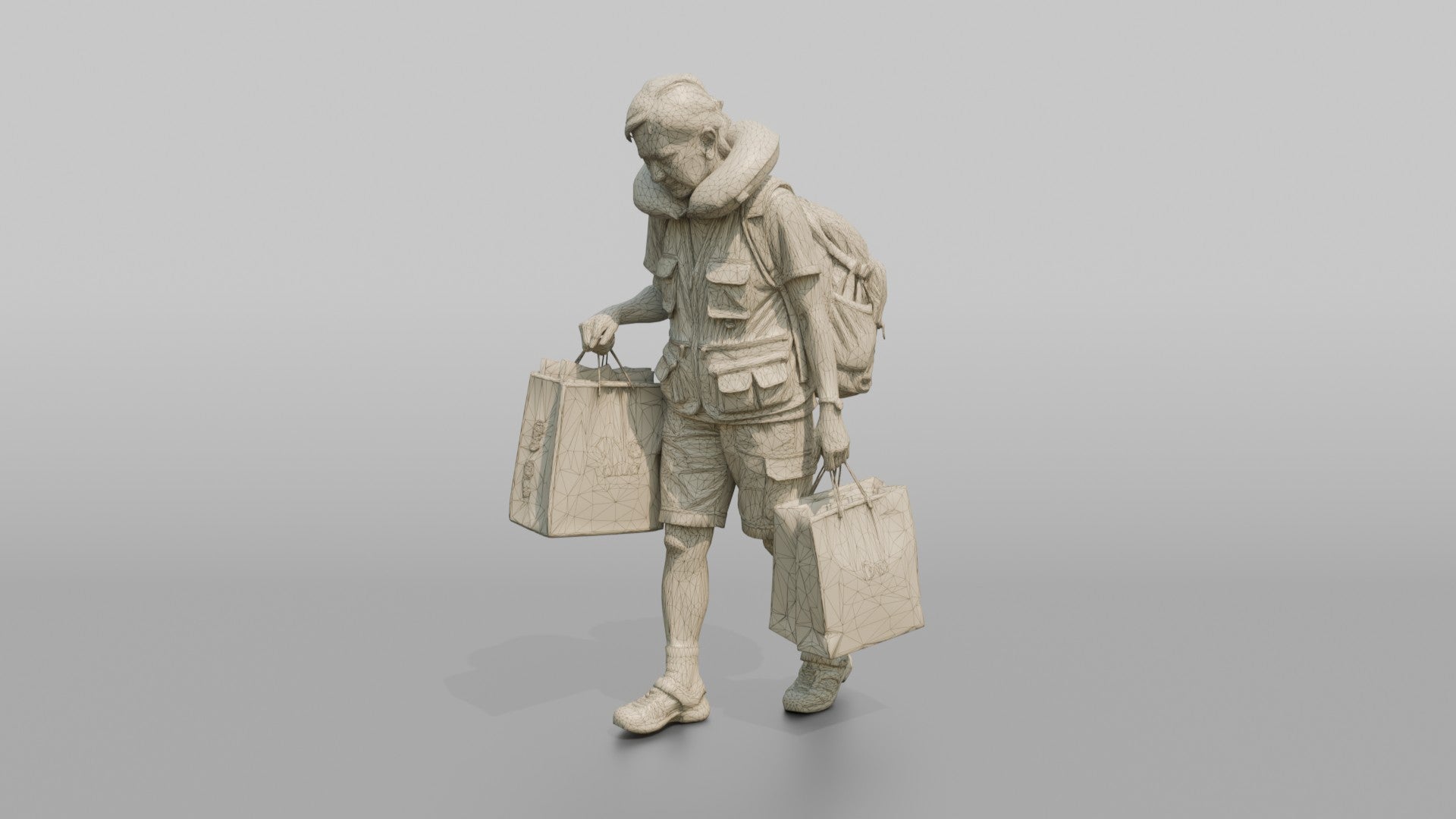 Traveler Browsing Duty-Free Shopping Bags