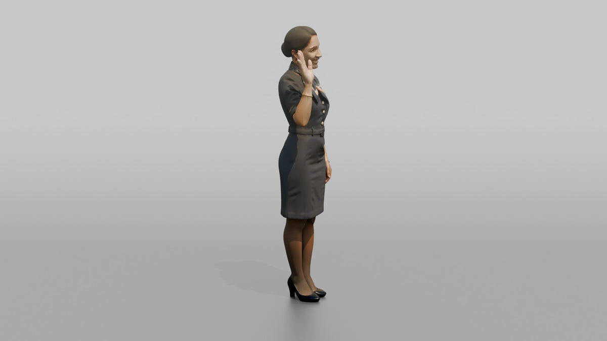 Airline Captain Walking with a Duffel Bag - 3D character model, view 2
