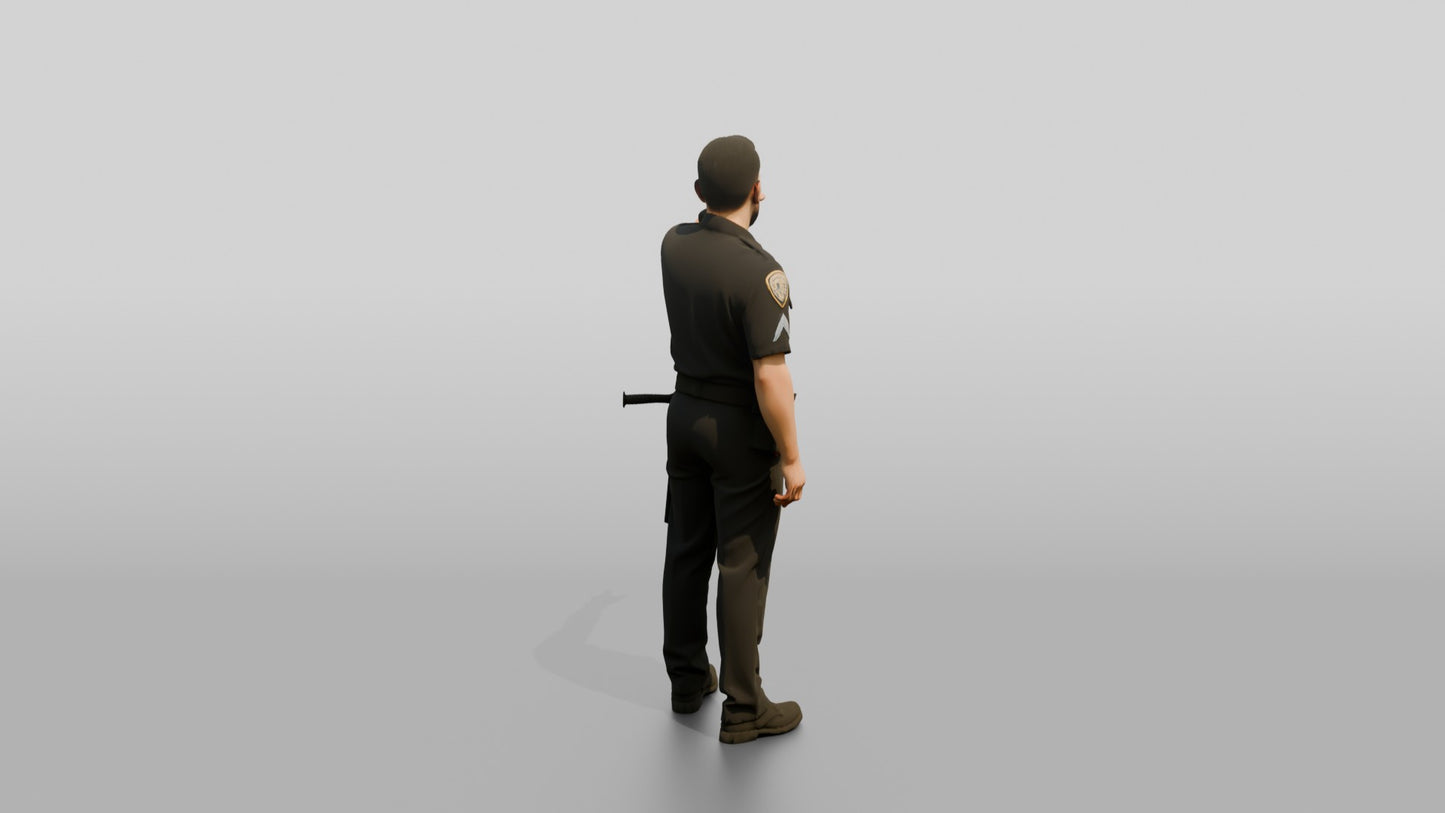 Police Officer Pointing Toward the Distance