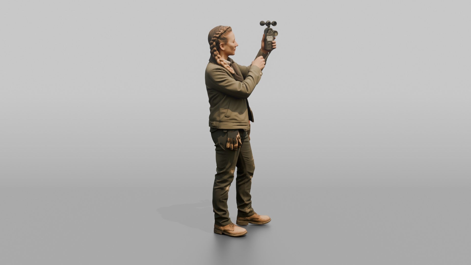 Farmer Measuring Wind Speed Handheld Anemometer