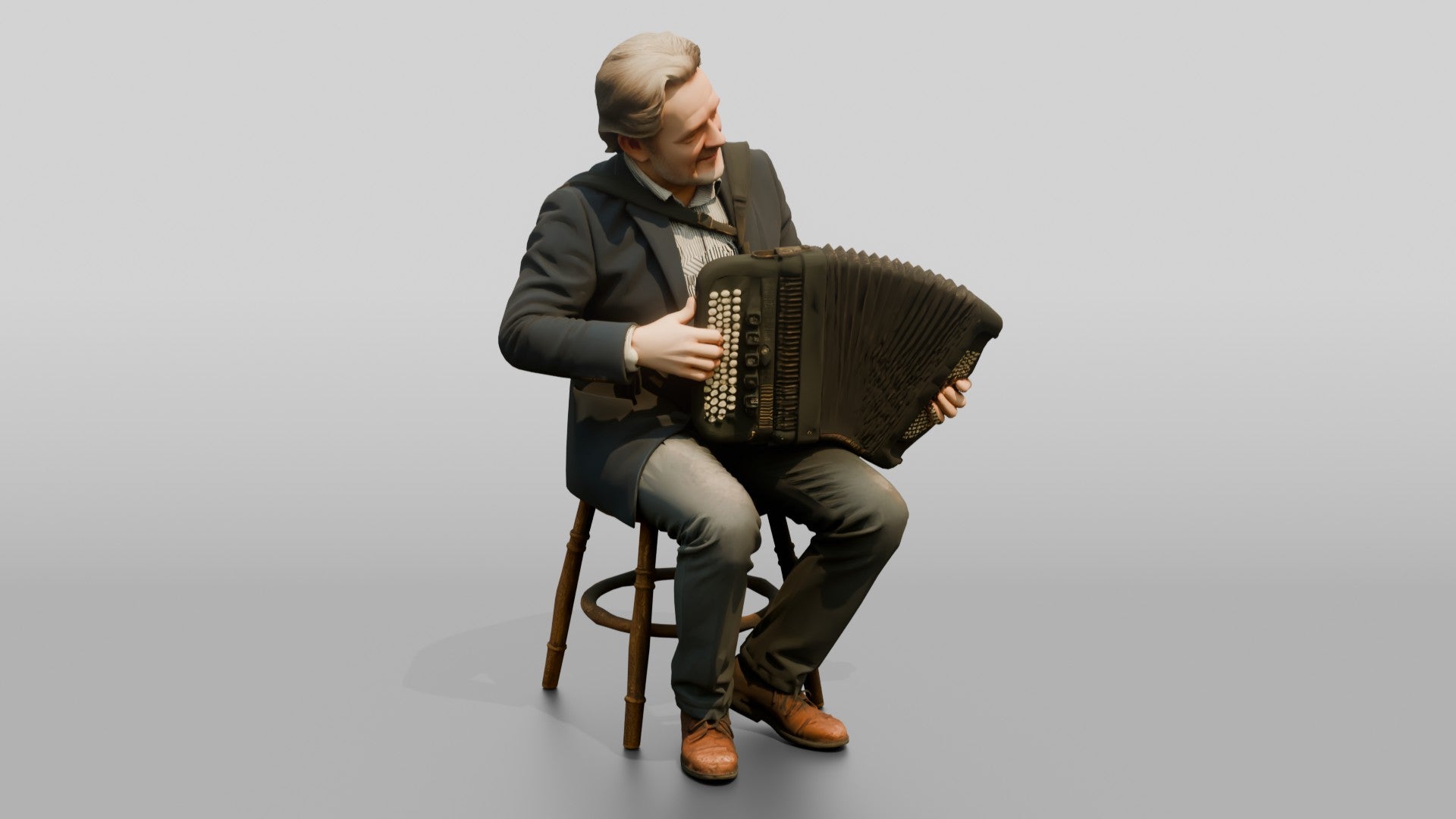 Accordion Player with Button Accordion