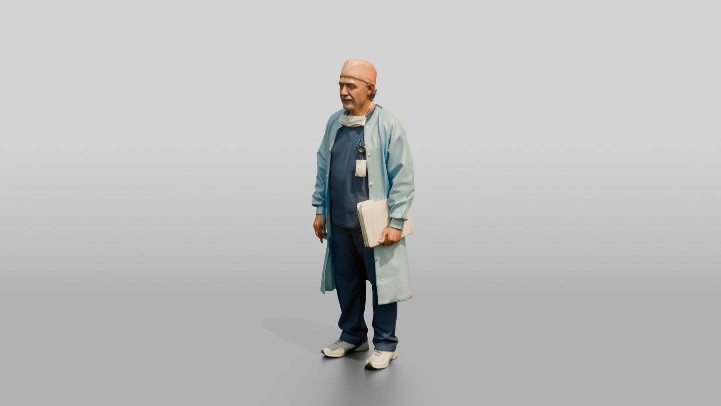 Older Hispanic Man Doctor Holding Folder