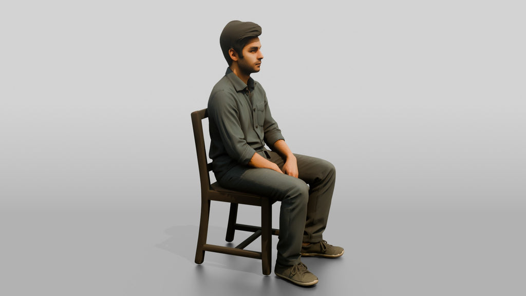 Homeless Man Staring Blankly with an Empty Bottle Nearby