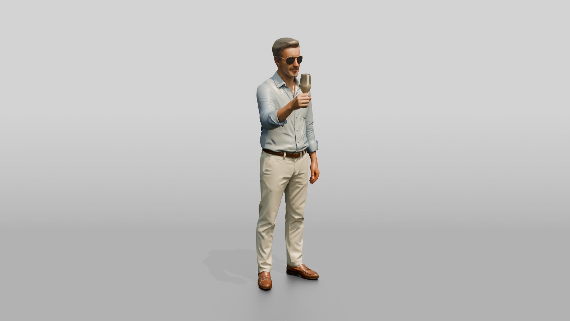 Relaxed Man with a Sunset Drink