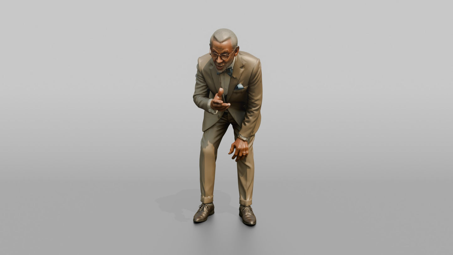 Elderly Wedding Guest in an Earnest Conversation