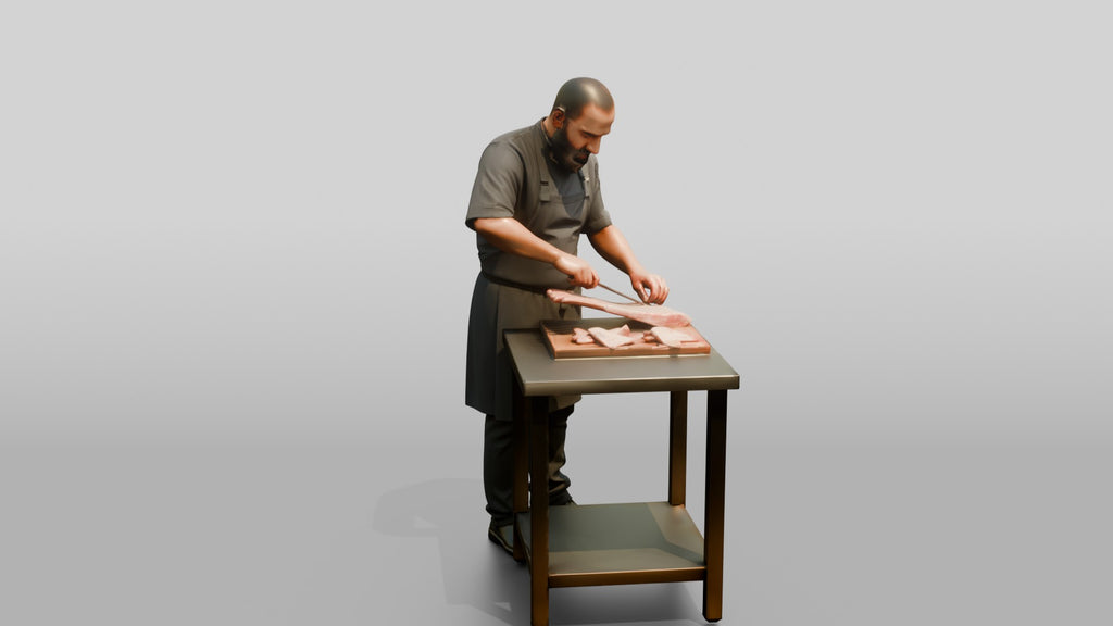 Chef Trimming Rack of Lamb