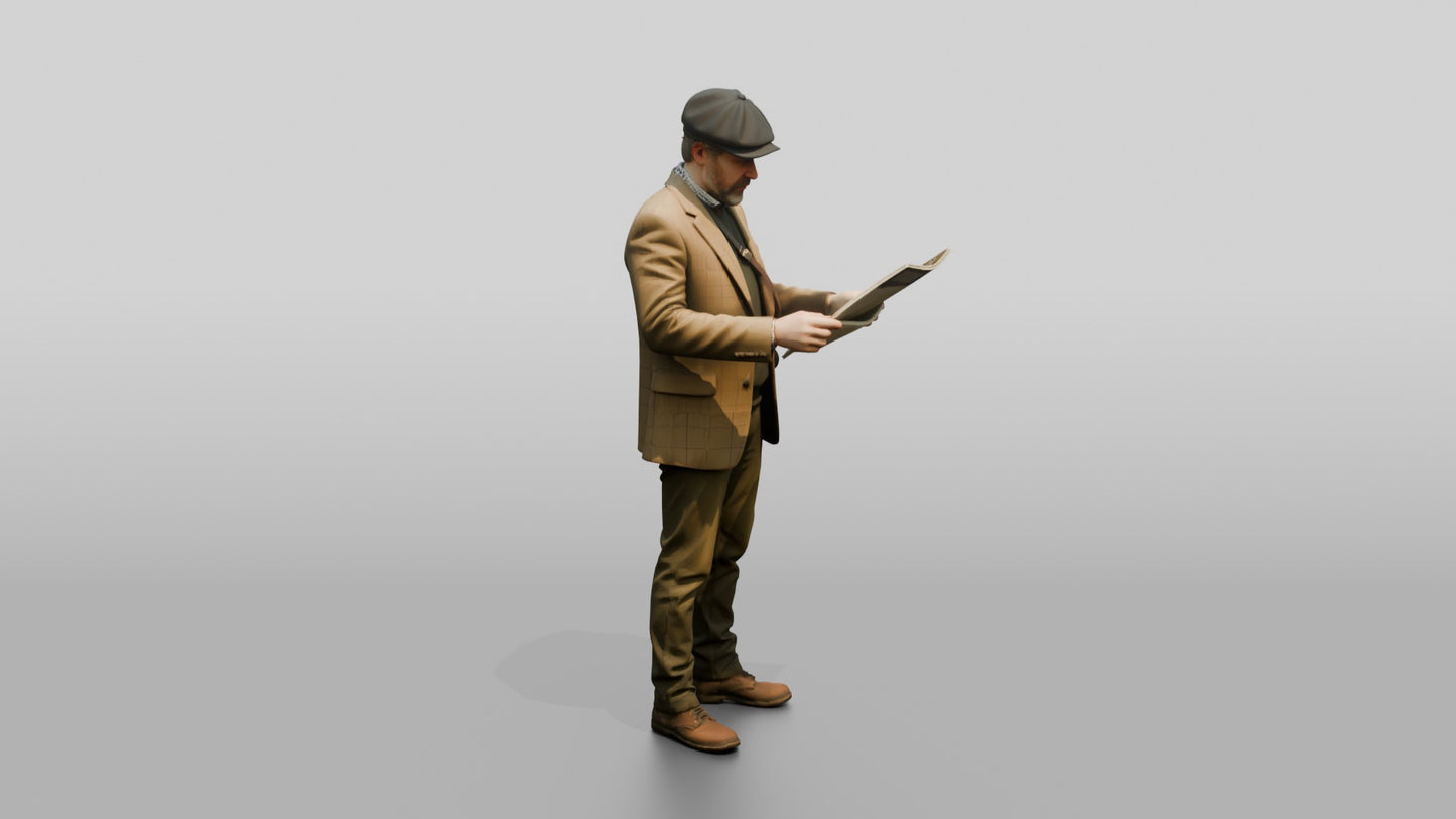 Man in Tweed Jacket with Camera