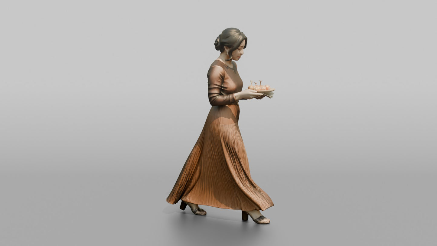 Wedding Guest Carrying a Plate of Appetizers