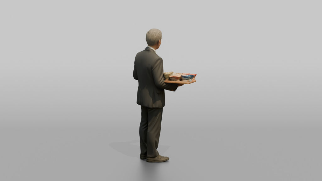 Caucasian Flight Attendant Checking Baggage Tags