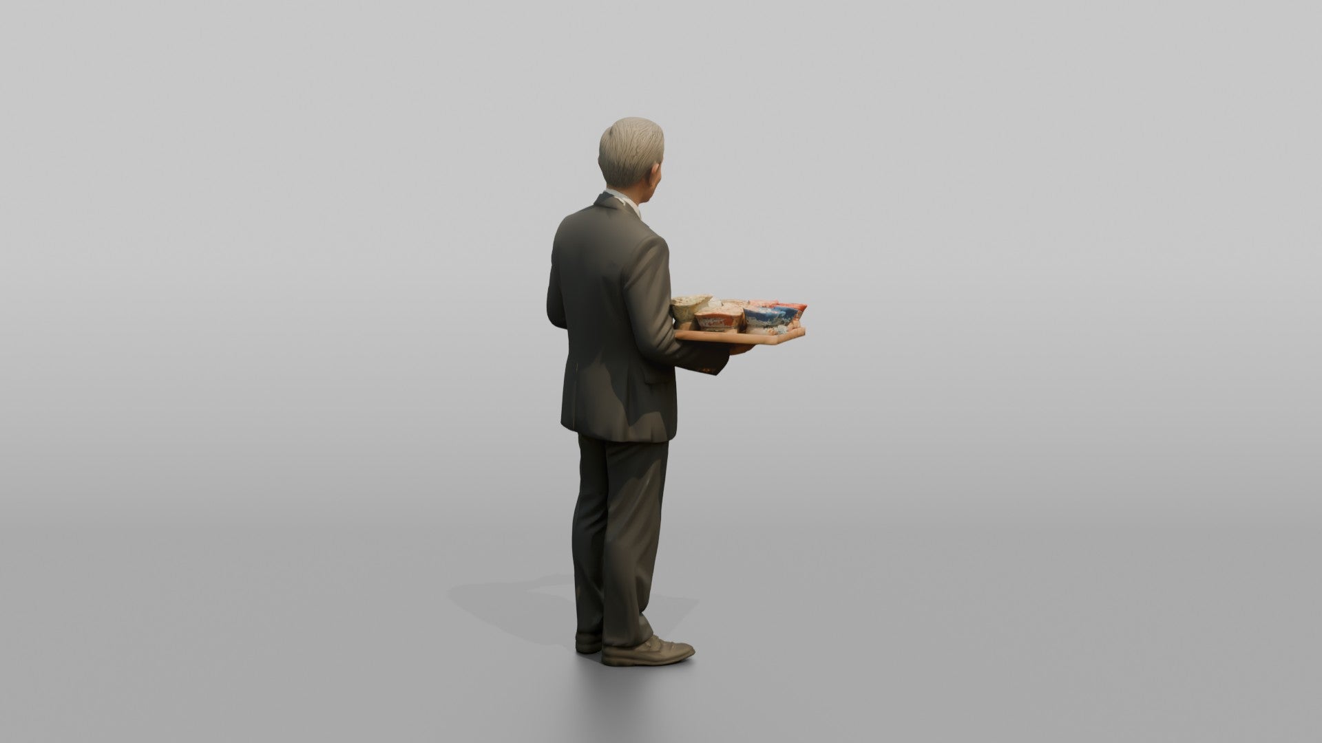 Caucasian Flight Attendant Checking Baggage Tags
