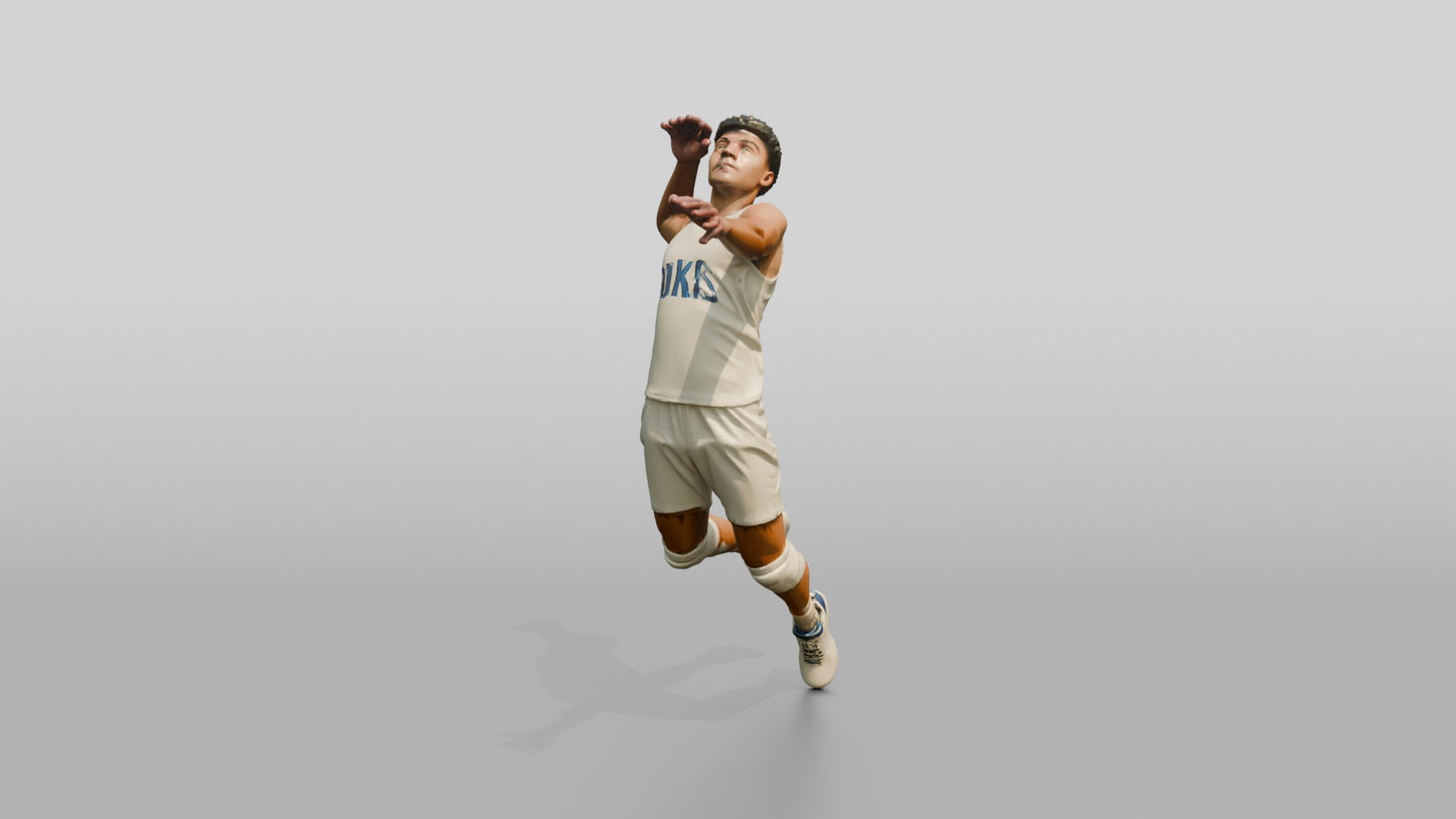 Hispanic Male Volleyball Player in Solid White Uniform