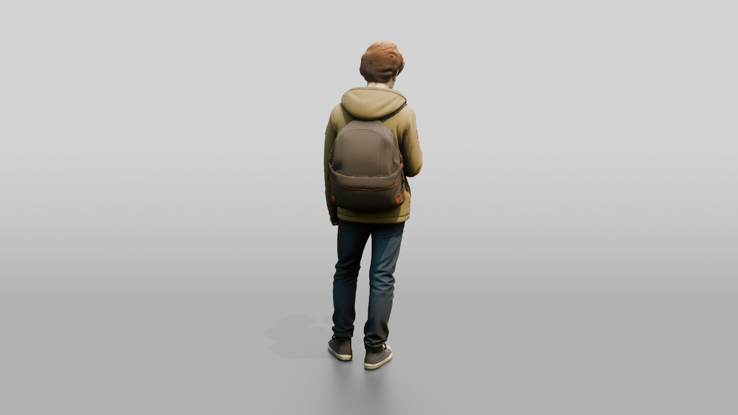 Teenage Boy Navigating with Phone
