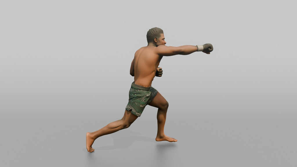 MMA Fighter Aggressive Overhand Right Punch