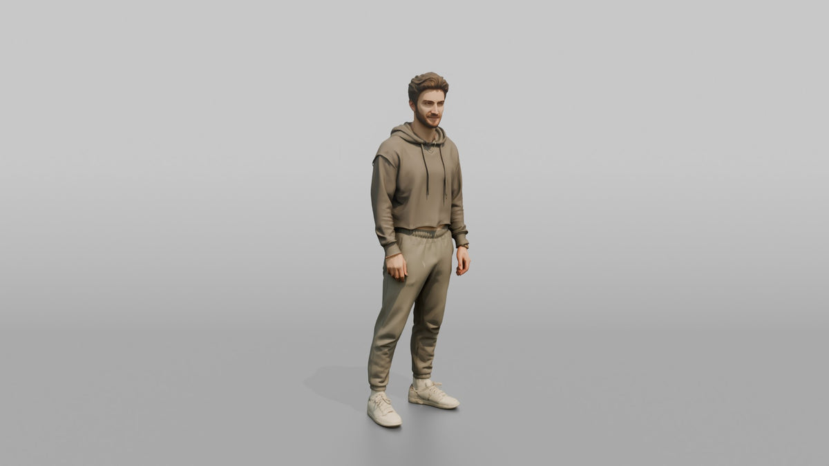 Fitness Influencer Man Standing With Arms Relaxed, Subtle Smile - 3D character model