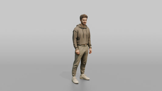 Fitness Influencer Man Standing With Arms Relaxed, Subtle Smile - 3D character model