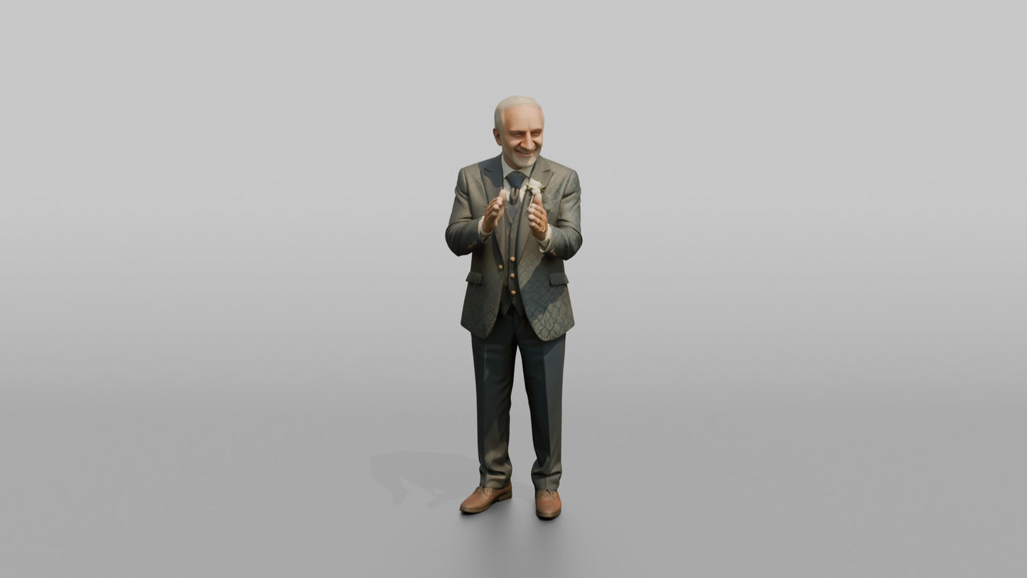 Elderly Middle Eastern Groom Clapping Rhythmically