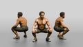 Man in Deep Squat Stance