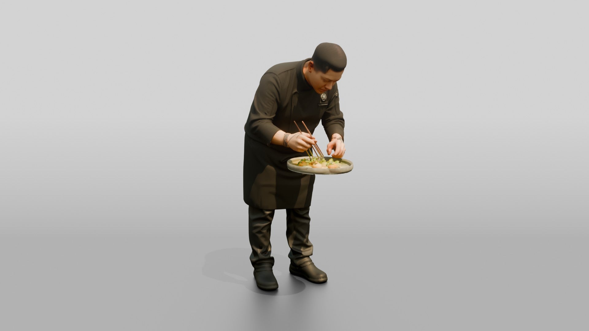 Head Chef Plating Microgreens