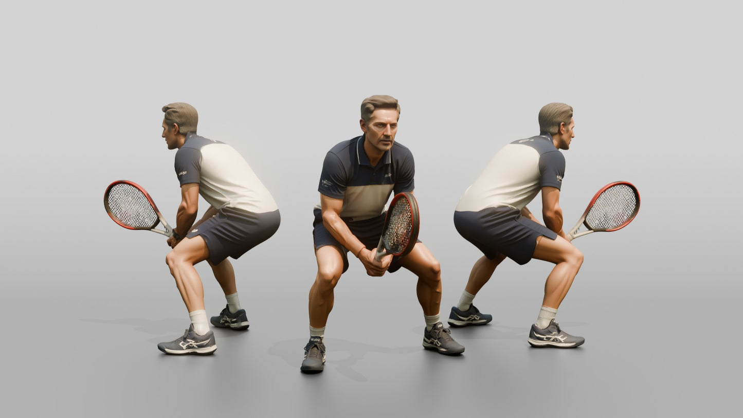 Slim Tennis Player in an Agile Ready Stance