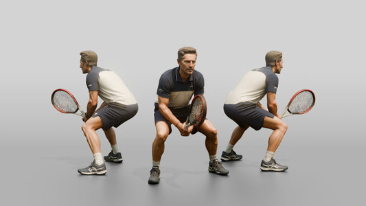 Slim Tennis Player in an Agile Ready Stance
