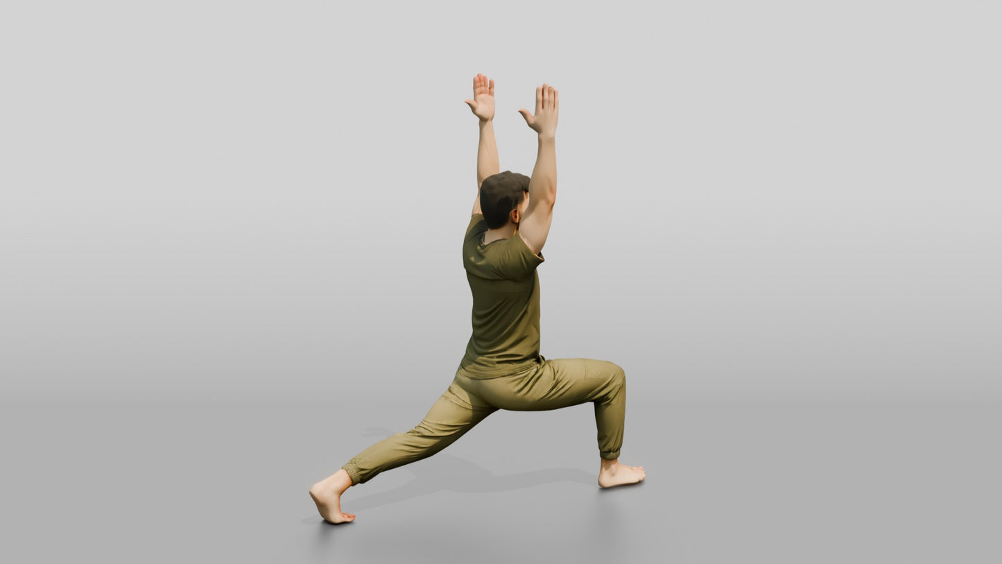 High Lunge Pose Man