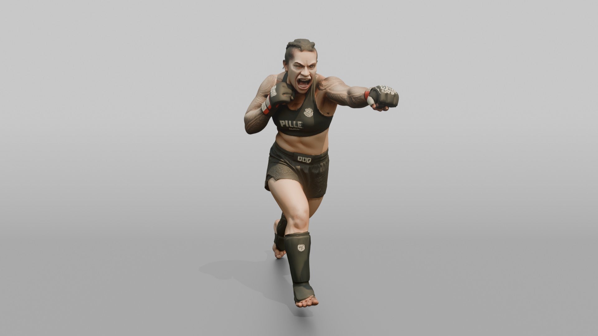 MMA Fighter Heavy Right Cross Punch