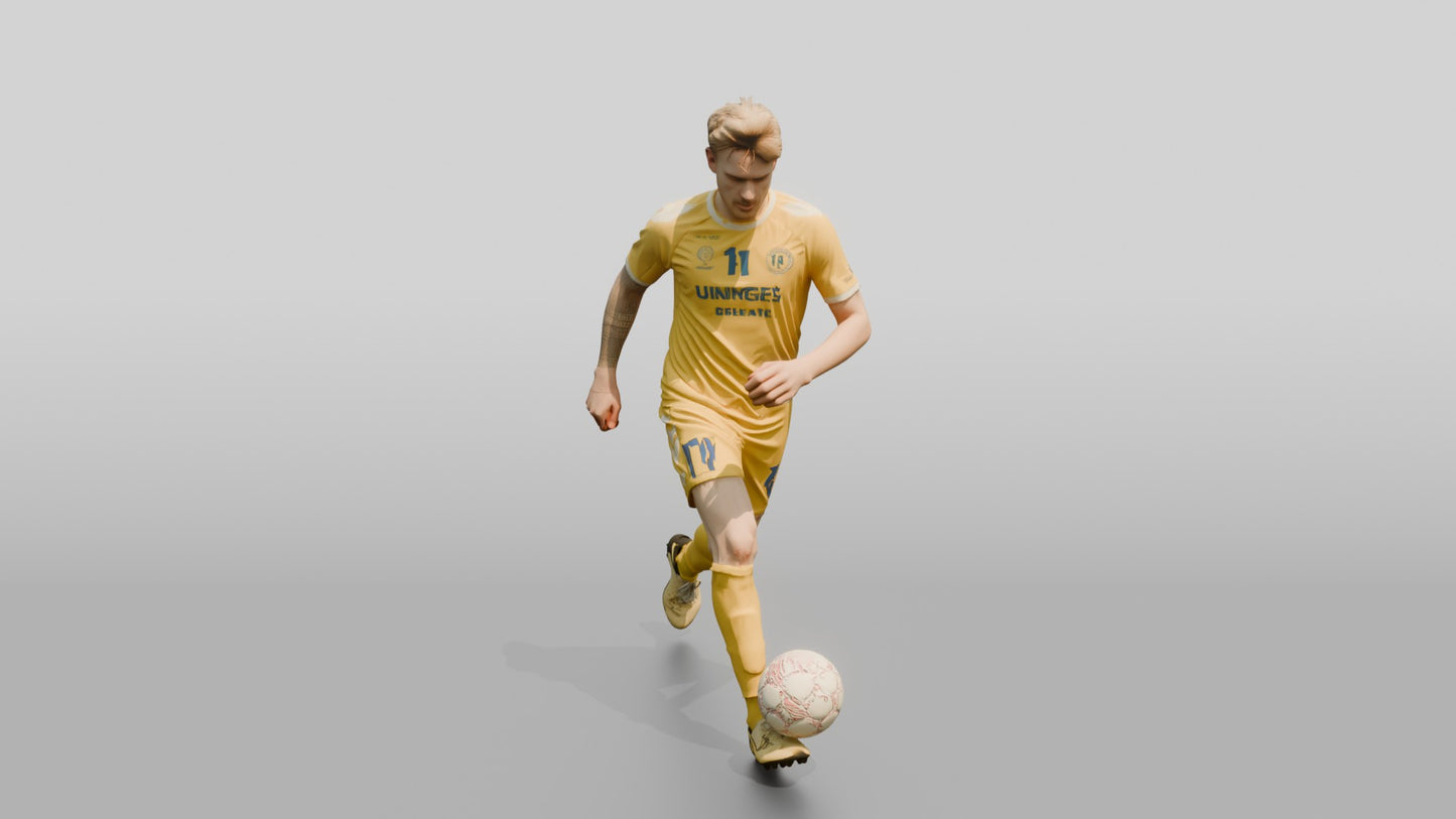 Soccer Player Trapping the Ball