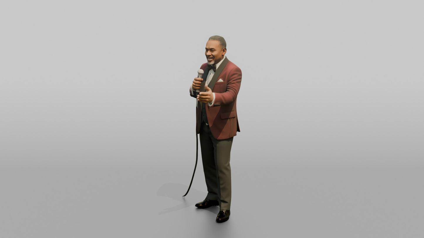 Black Groom Gesturing Mid-Speech