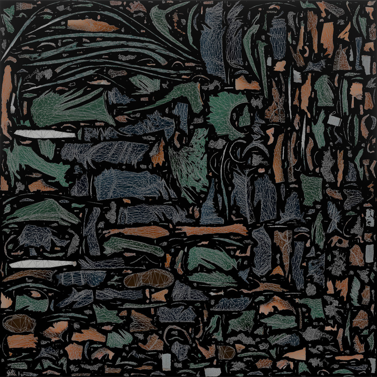 Father Holding A Garden Hose, Watering Unseen Plants - UV layout, base color map